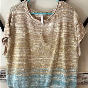 Anthropologie Daily Practice Ombré Short Sleeve Sweater